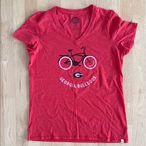 Life Is Good Smiley Bicycle Red University of Georgia Bulldogs Graphic T-Shirt